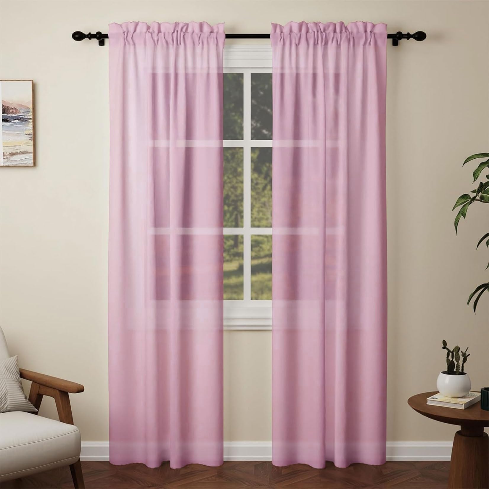 Cortinas salón modernas translúcidas para regular la luz natural 1