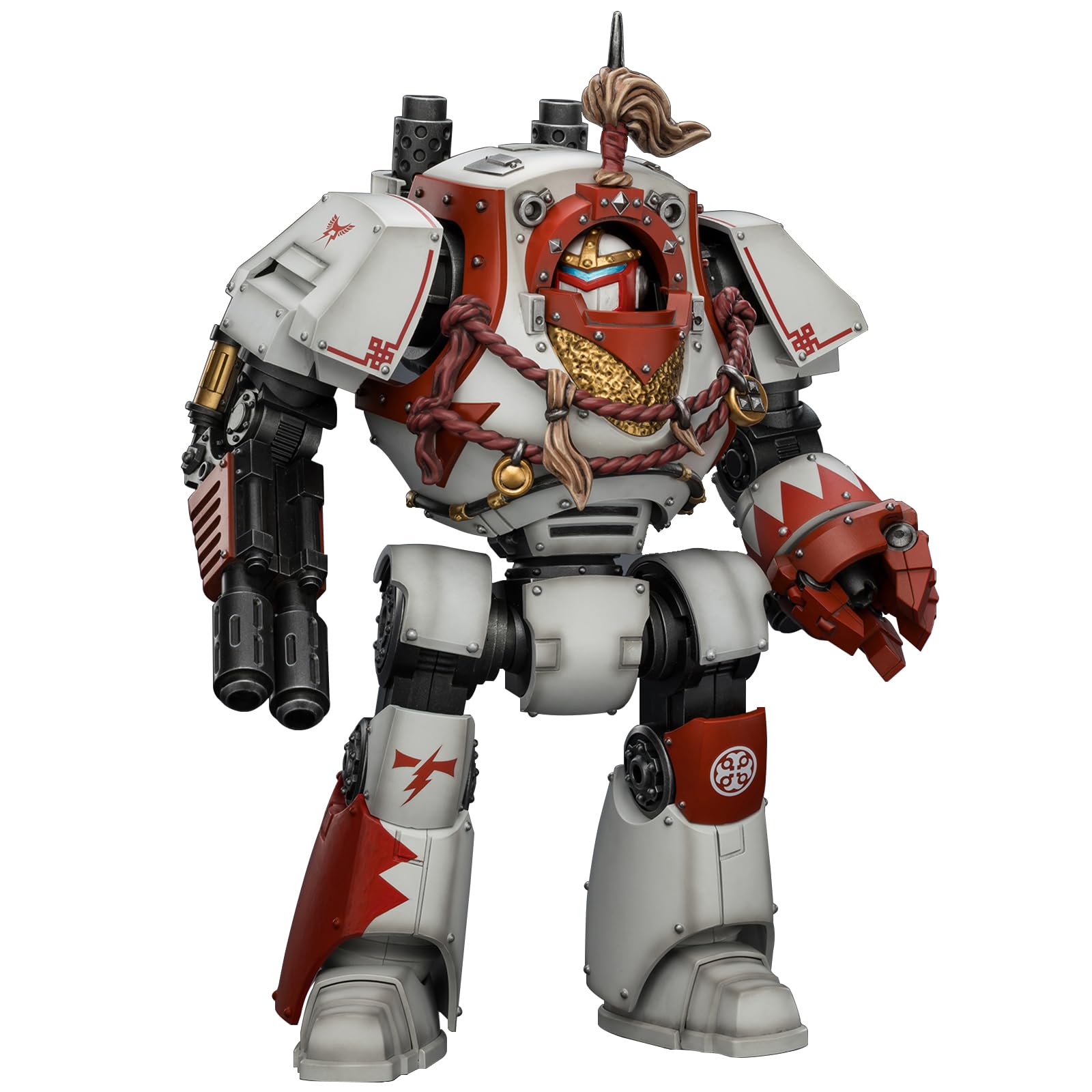 JOYTOY Warhammer 40k White Scars Contemptor Dreadnought with Melta Cannon and Gravis power fist 1/18 Action Figure Collect And Display Model