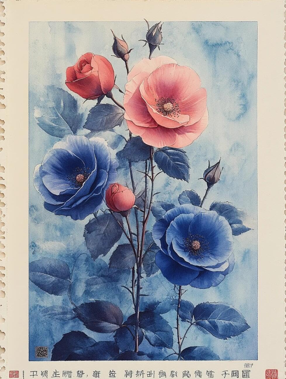 Rkflgew H 14Ct Stamped Cross Stitc Kits Fantasy Watercolor Flowers Diy Cross Stitc Patterns Kits Crafts Needlework Embroidery Set For Ome Decor 40X50cm