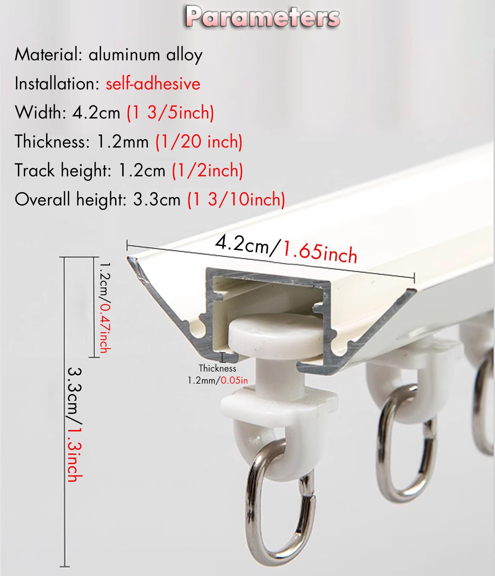 Cienka szyna do zasłon do montażu sufitowego, bez wiercenia, samoprzylepny system szyn do pawilonu/sypialni/prysznica, 1,6-45 m, regulowane aluminiowe pręty działowe, w kształcie litery V, czarne