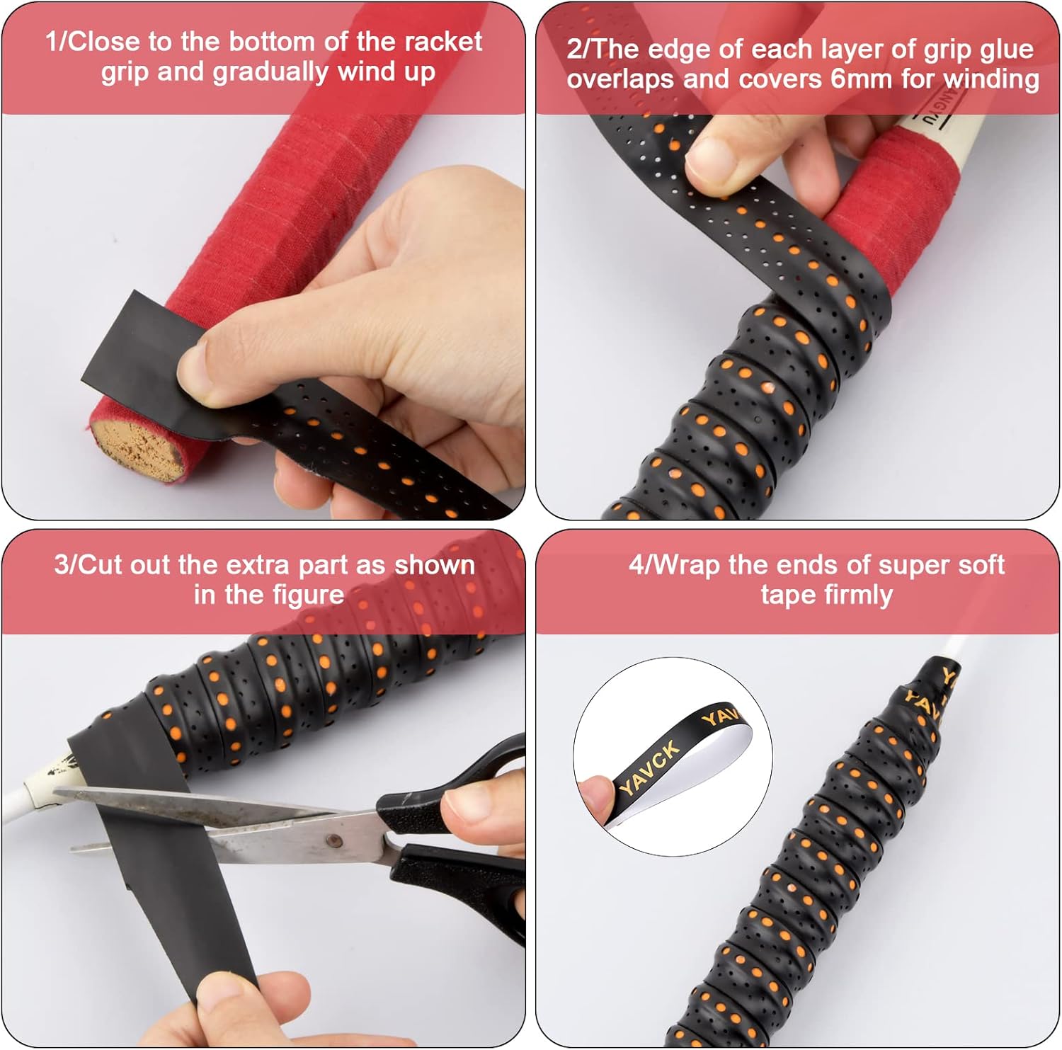 wangjiangda 5 Pack PU Racquet Grip - Image 5