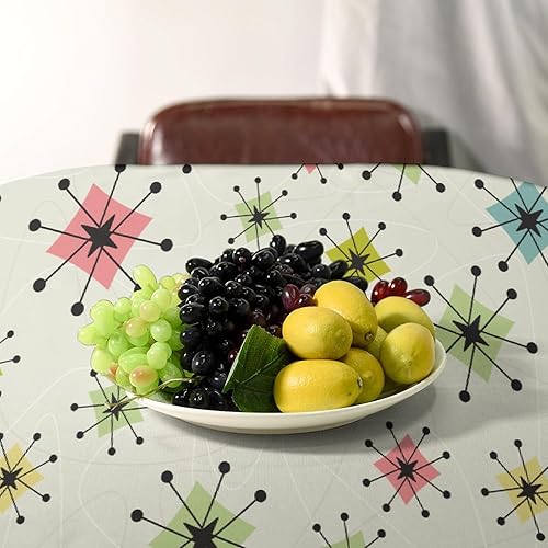 Miniatura 119 de Mantel floral hippie, diseño retro de los años 70, naranja, rosa, azul, floral, bohemio, estampado estético de margaritas, para fiesta, picnic