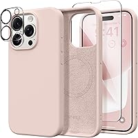 Vista 212 de GONEZ Funda de silicona para iPhone 14 Pro Max, compatible con MagSafe, con protector de pantalla + protector de lente de cámara, silicona líquida a