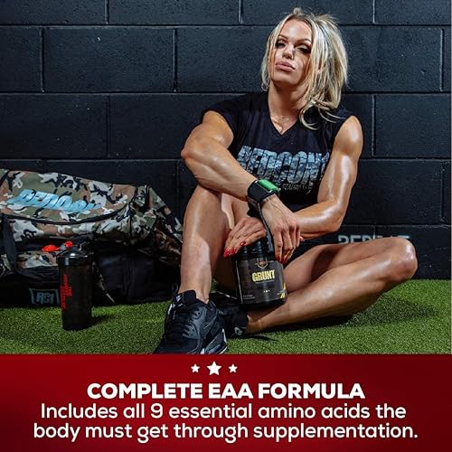 Miniatura 5 de Redcon1 Grunt EAAs 30 porciones recupera más rápido 9 aminoácidos esenciales fuente de proteína completa cereza lima