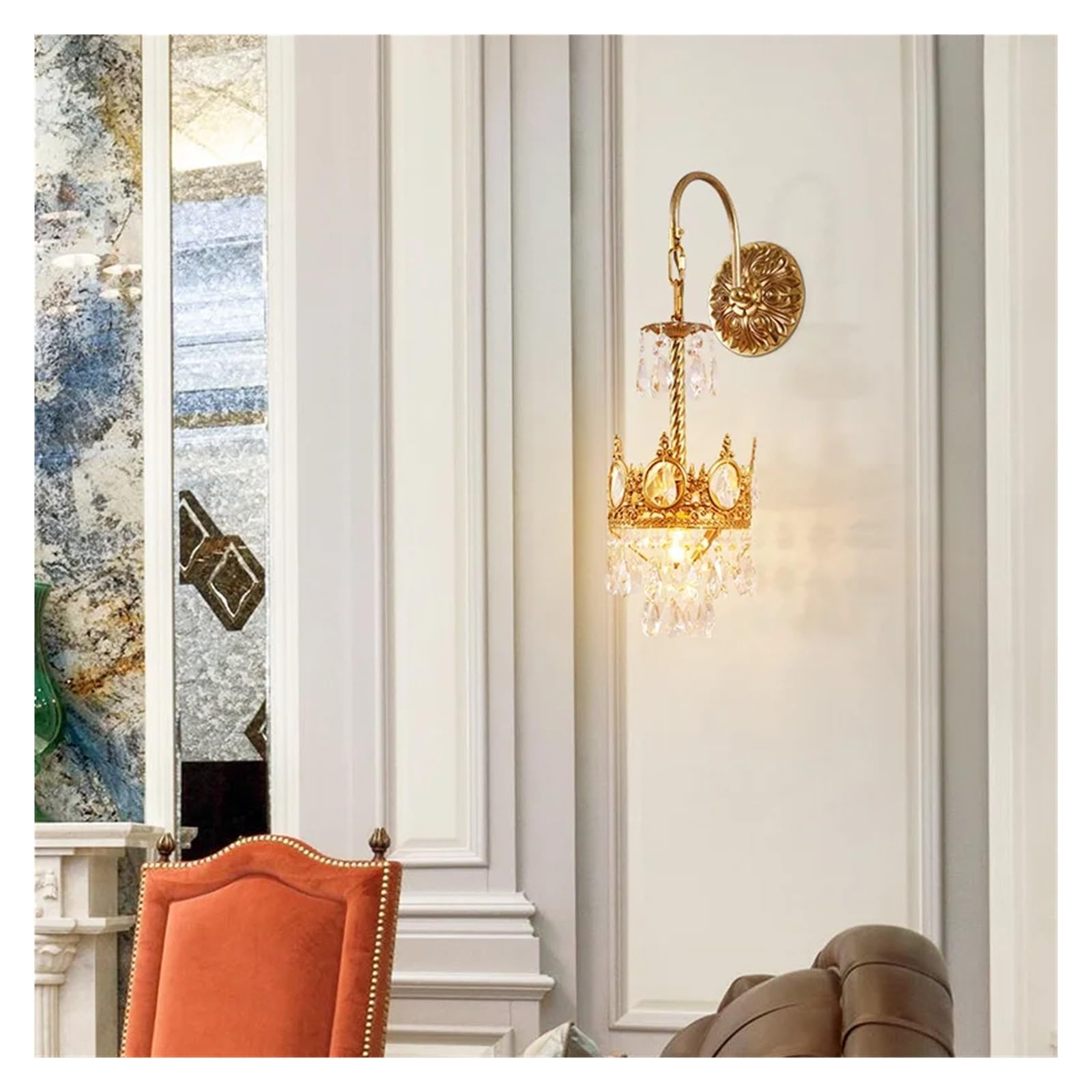 JYBNBBE French Luxury Brass Wall Sconce Modern High-end Lighting Crystal Antique,Chandelier