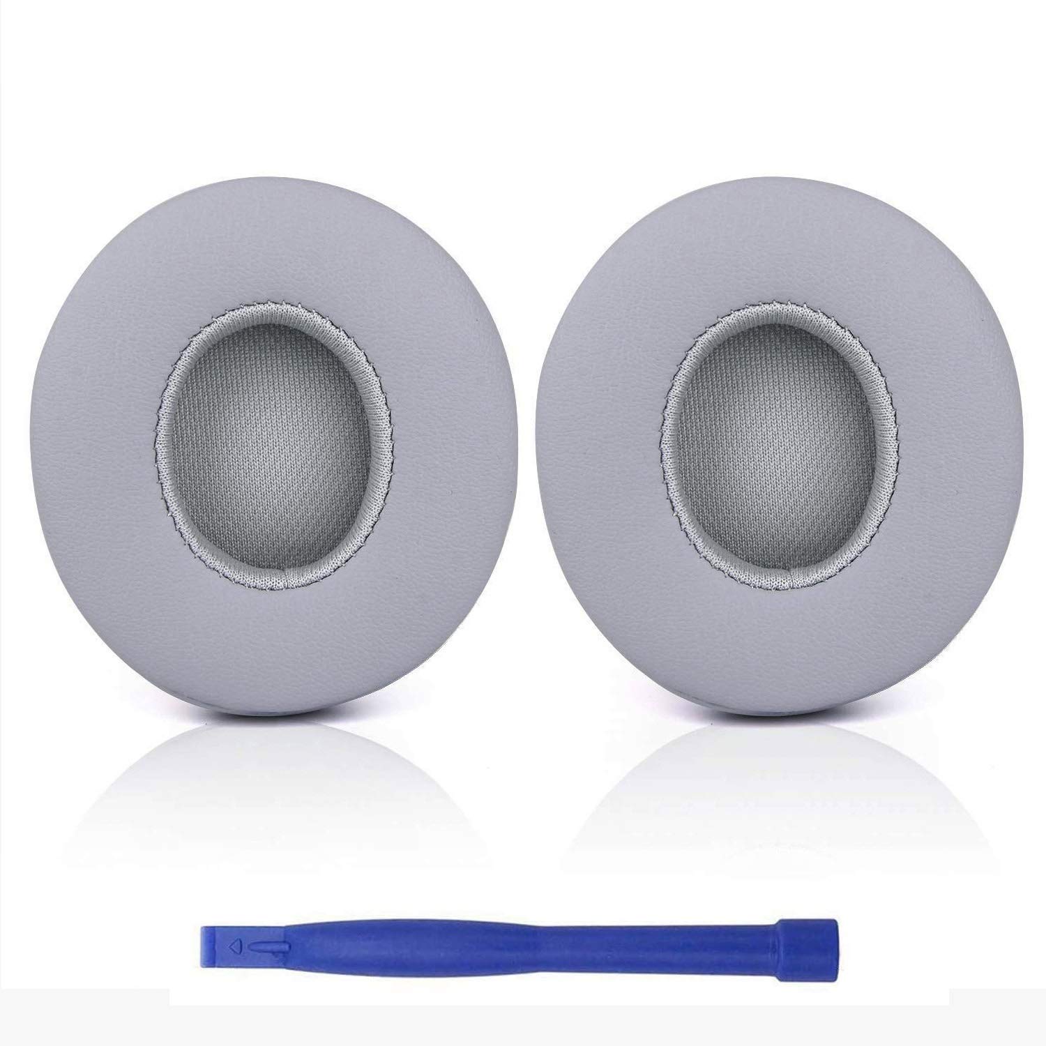 BUTIAOBeats Solo 3 Wireless Ear Pads Replacement, Protein Leather Memory Foam Headphone Earpads Ear Cushion Pad for Beats by Dre Solo 3 Wireless & Solo 2 Wireless Over Ear Headsets (Gray)