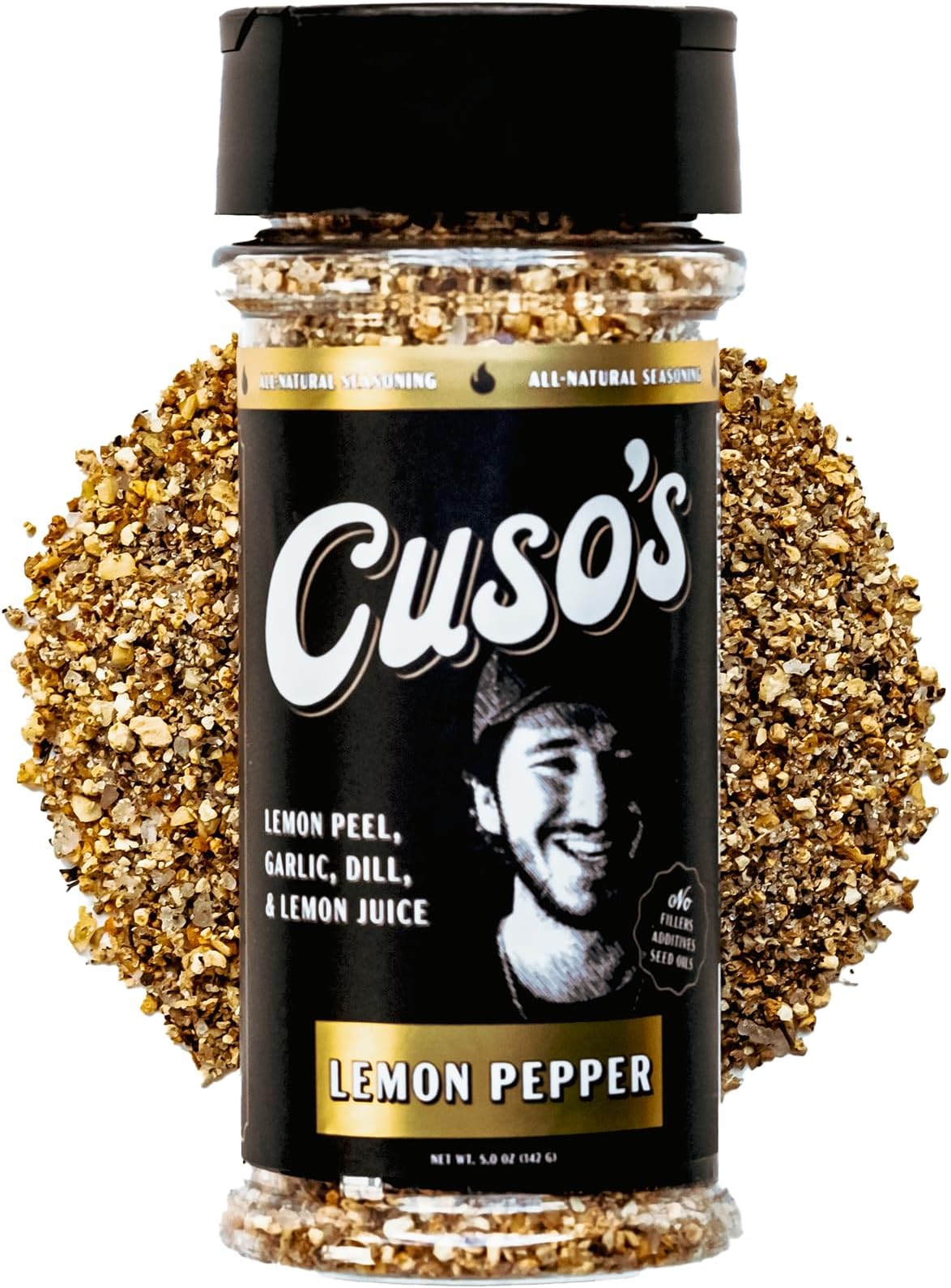 Cuso's Lemon Pepper Seasoning BBQ Rub - Lemon Pepper Powder Chicken Wing Rub - Chicken Seasonings, Spices for Grill, Marinade & Smoking - 1 Count - 5 oz bottle