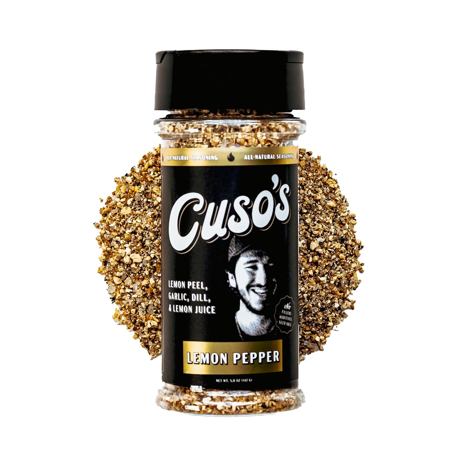 Cuso's Lemon Pepper Seasoning BBQ Rub - Lemon Pepper Powder Chicken Wing Rub - Chicken Seasonings, Spices for Grill, Marinade & Smoking - 1 Count - 5 oz bottle