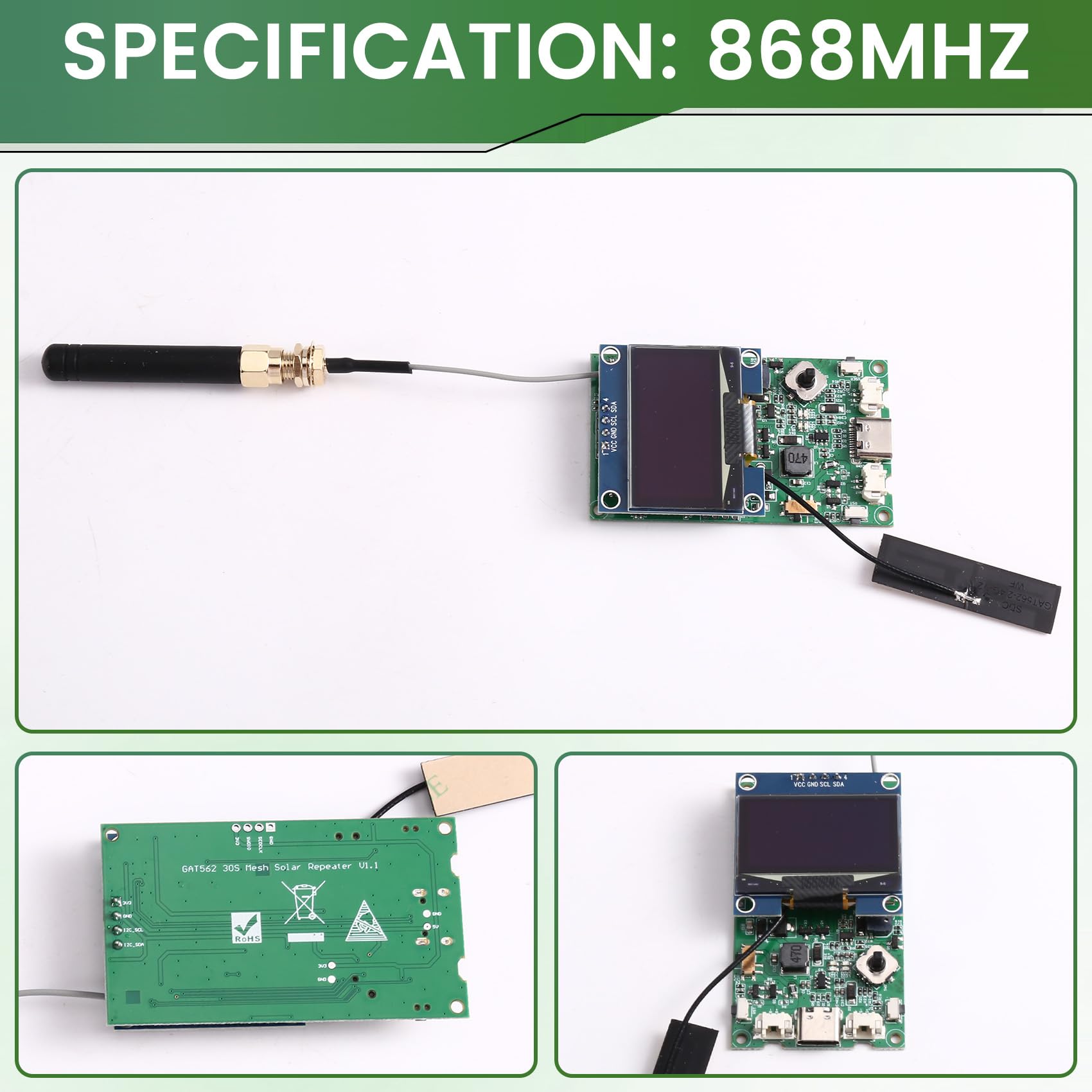Lora Module GAT562 30S Pod Meshtastic - GNSS L76K précis, GPS