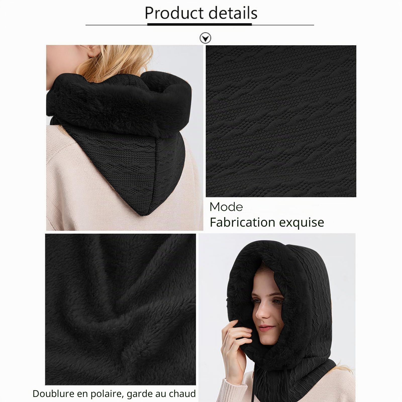 YAMEE Cagoule Femme Hiver Chaud,Balaclava Femme Chapeau Cagoule,Chapeau d'hiver pour Les Sports De Plein Air d'hiver