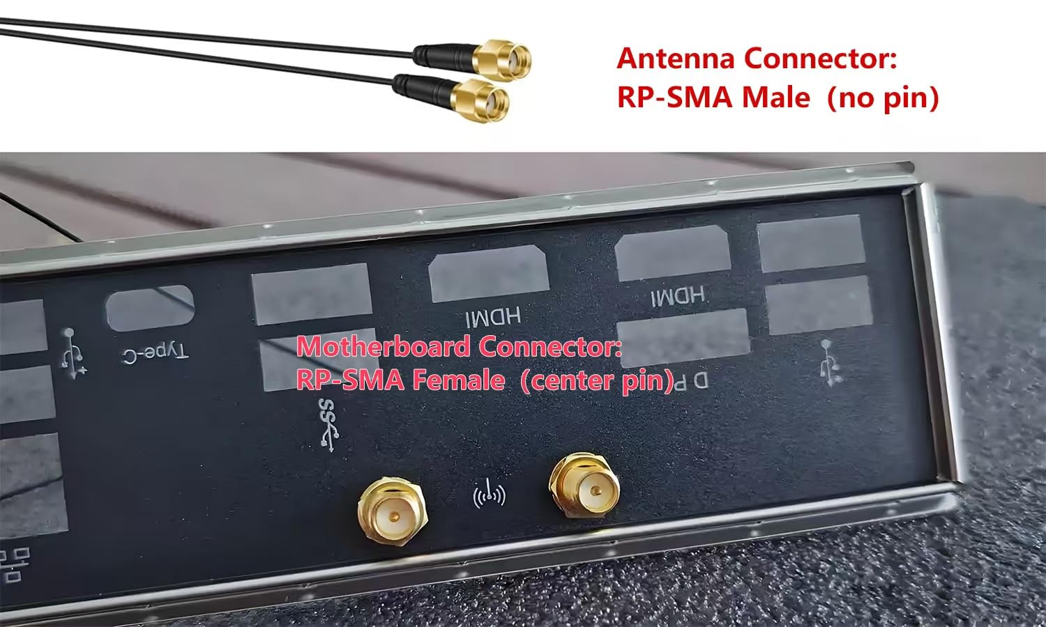 WiFi 6E WiFi 7 Tri-Band Performance RP-SMA Connecteur Antenne pour MSI MAG B550/ B550M-VC/B550M PRO-VDH/MAG B650/ PRO B650M-A/ B760/ PRO B760-P/MAG B760M/ Z790/ PRO Z790-A MAX Carte mère de jeu