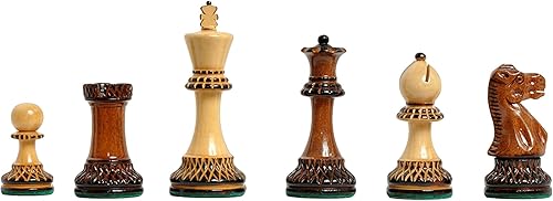 Juego de ajedrez Grandmaster - Solo piezas - 4.0" King (Burnt Golden Rosewood)