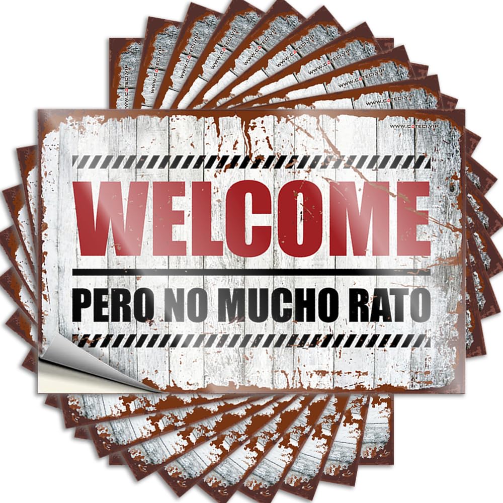 Decals Bedroom Stuff Durable Vinyl - Welcome Pero No Mucho Rato Bumper for Racing Use(6X9CM)
