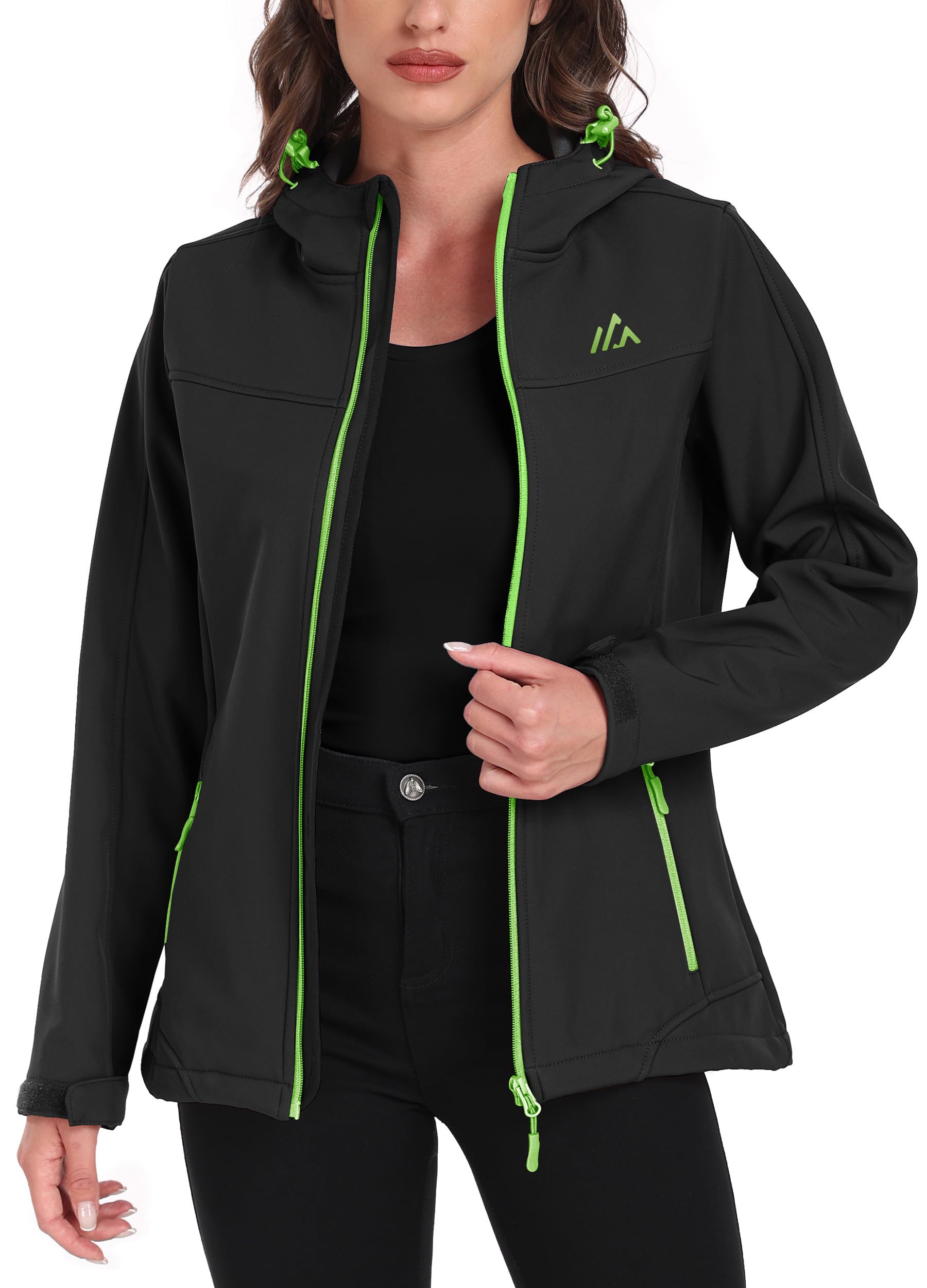 ATLASLAVA Softshelljacke Damen mit Kapuze Regenjacke Fleecejacke Wanderjacke Gefüttert Jacken Outdoor Wandern S-3XL