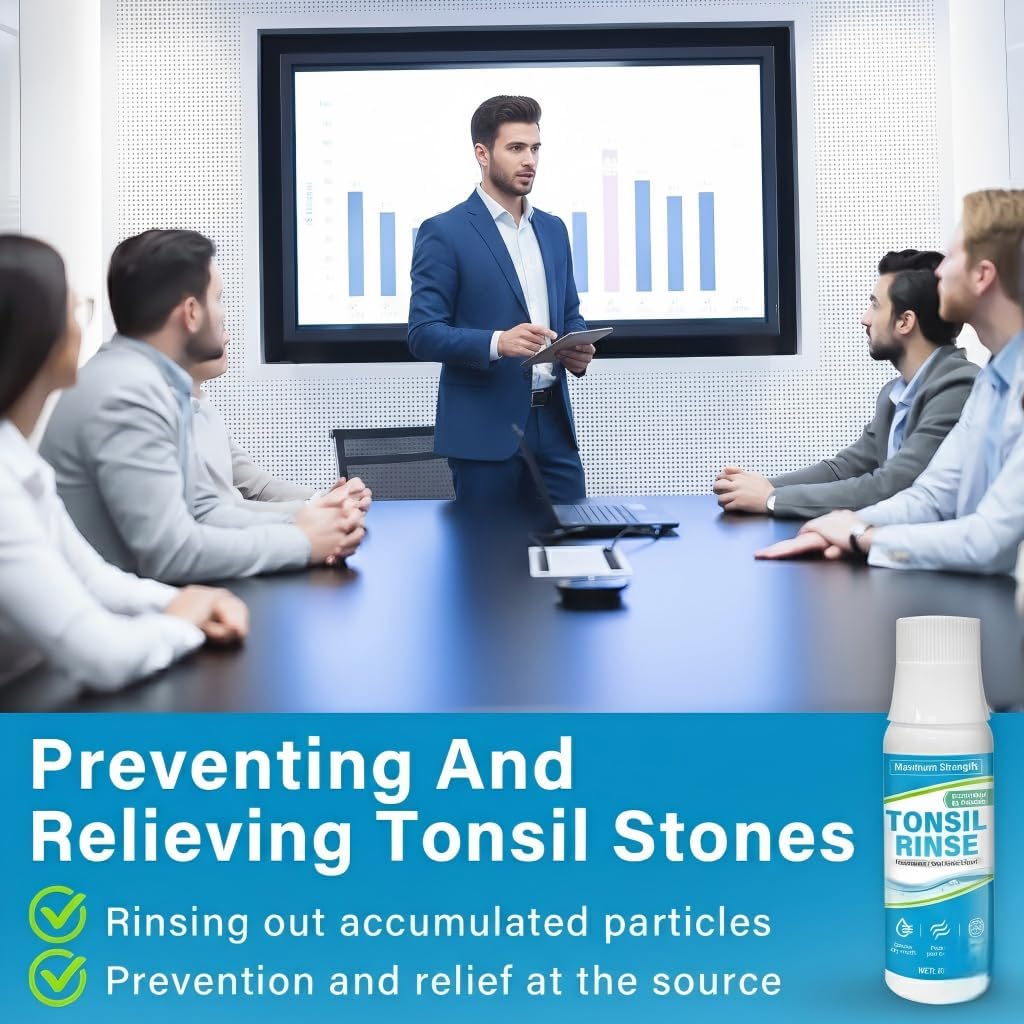 Tonsil Stone Mouthwash, Fresh Breath Oral Rinse for Tonsil Stone Removal and Prevention, Alcohol Free Mouth Wash Treatment Eliminates Bad Breath - Mint Flavor