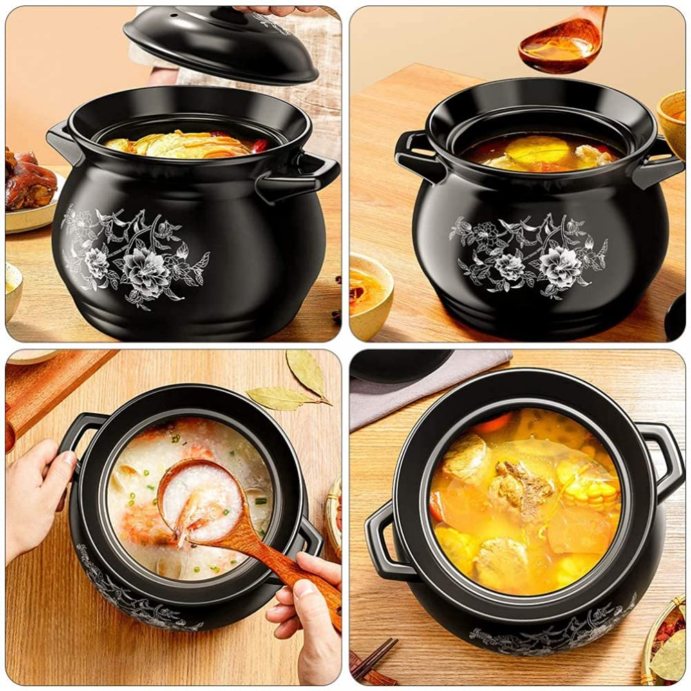 Pentola in ceramica per cucina, pentola per zuppa, pentola per stufato, pentola di terracotta, pentola di terracotta, pentole di terracotta, utensili da cucina in ceramica per cucinare