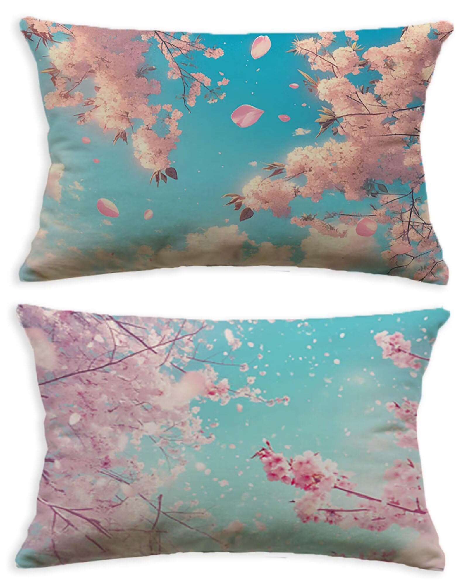 Housse de coussin velours 40x70 cm lot de 2 chic à motif fleur de style bohème