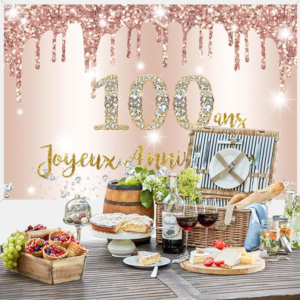 100e Anniversaire Anniversaire 100 Ans Numéro Cent Bannière De Signe De