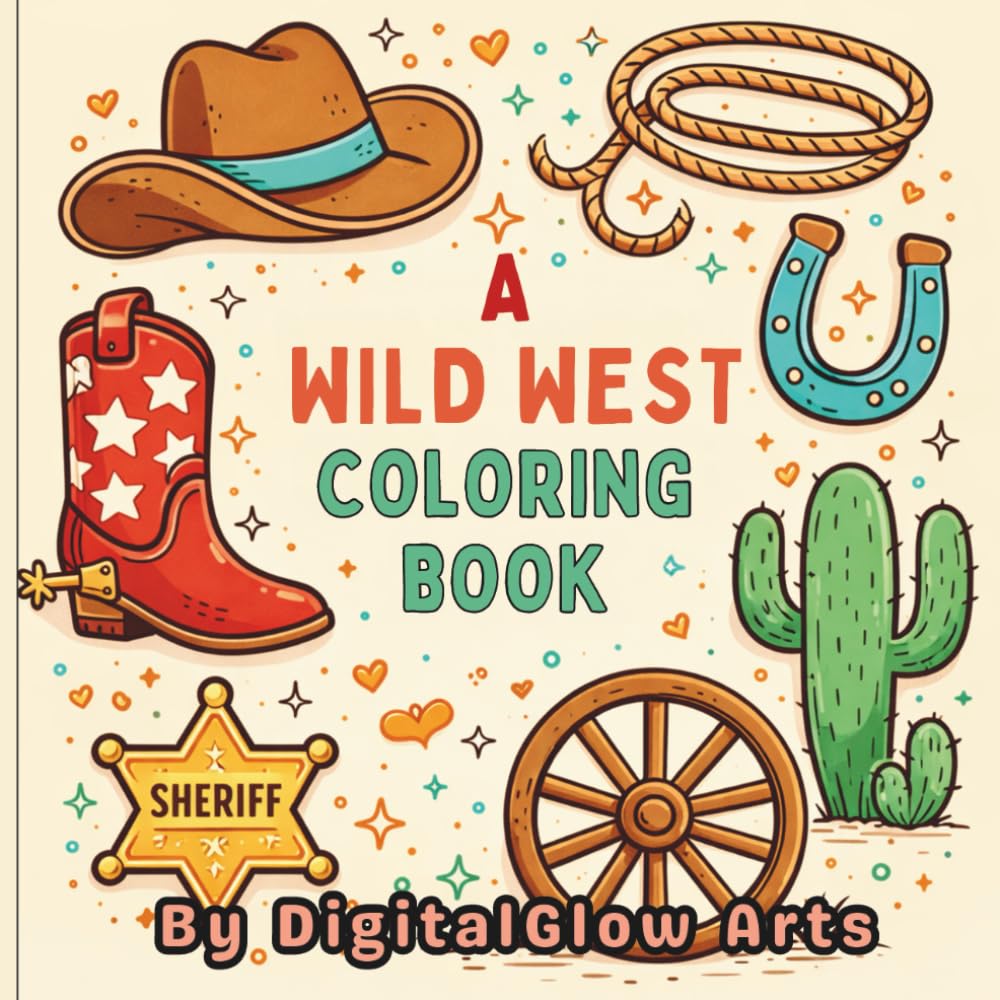 A Wild West Coloring Book: Bold and Easy Western Elements for Relaxing Creativity