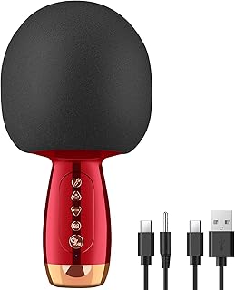 Wireless Microphone, EKLEVOR Karaoke Bluetooth Microphone, Gift for Kids Adults, Karaoke Machine, Portable Speaker Microphone, Home KTV Player Support Android/IOS/PC for Home KTV, Party, Singing