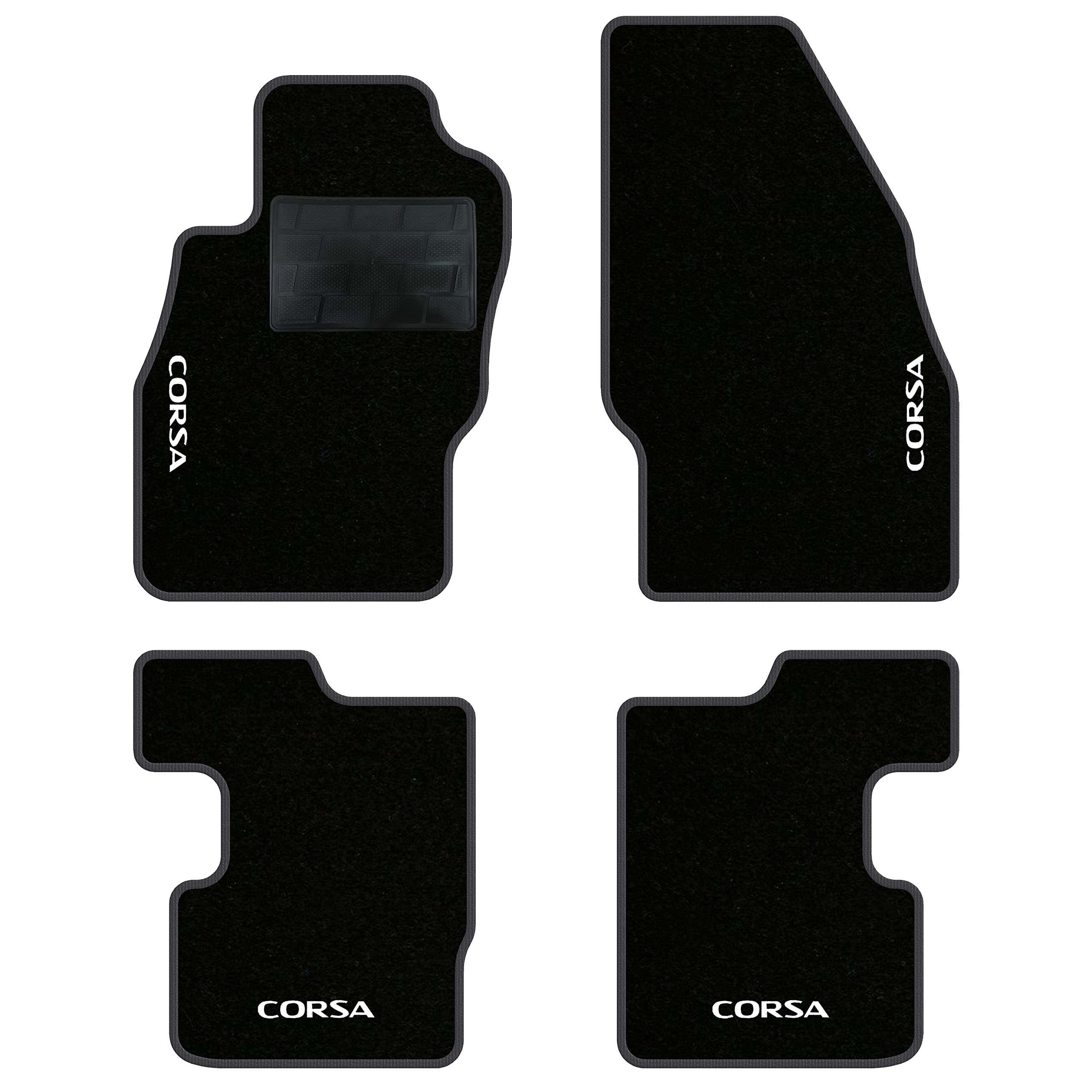 Kit Tappetini Auto Su Misura Per Opel Corsa D/E (2006-2019), In Moquette E Gomma, Personalizzabili Con Ricami E Bordi Colorati