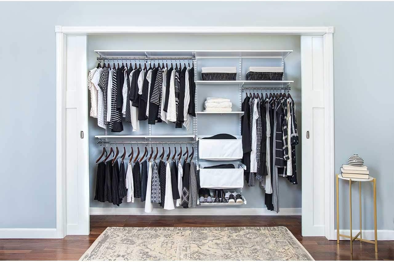 Organized Living freedomRail Adjustable Closet Organizer Kit, 72"- 76",White