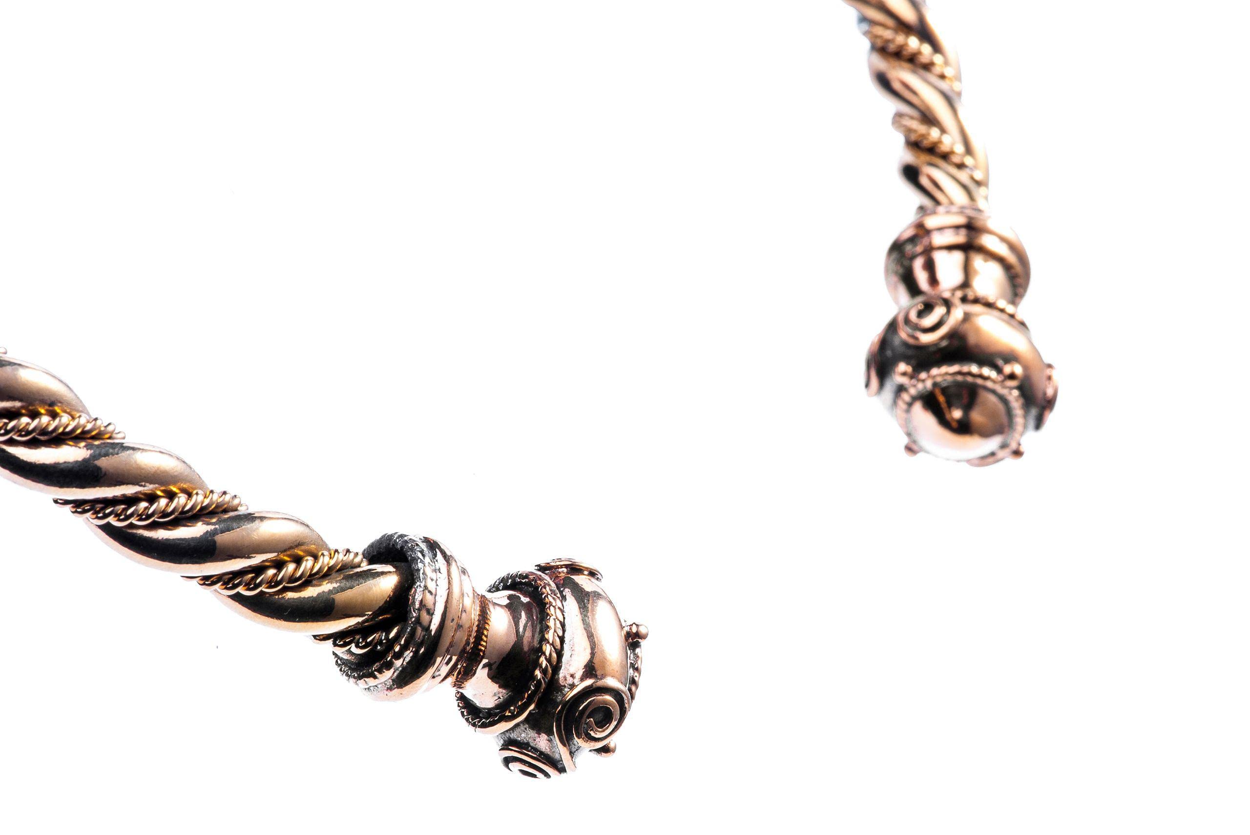 Windalf Kelten Männer Torques THÛRIN Ø 15 cm Massiver Halsring Paganschmuck Celtic Art Handarbeit aus Bronze