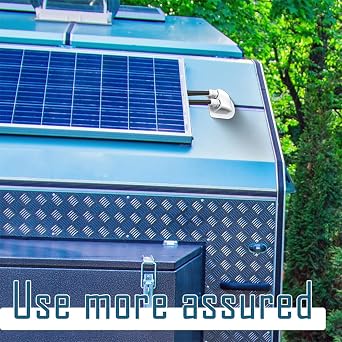 Solar Double Cable Entry Gland, Waterproof Solar Photovoltaic Plastic Bracket Curved Cable Connector ABS Dual Cable Entry Housing for Solar Panels of RV, Caravan Boat