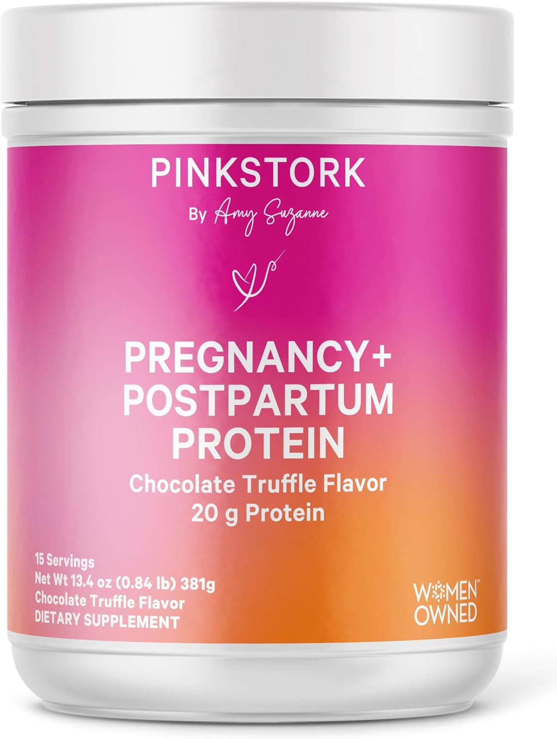 Pink Stork Being pregnant and Postpartum Protein Powder – 20 g Chocolate Whey and Collagen Protein – Prenatal, Postnatal & Lactation Assist, Breastfeeding Necessities – 15 Servings