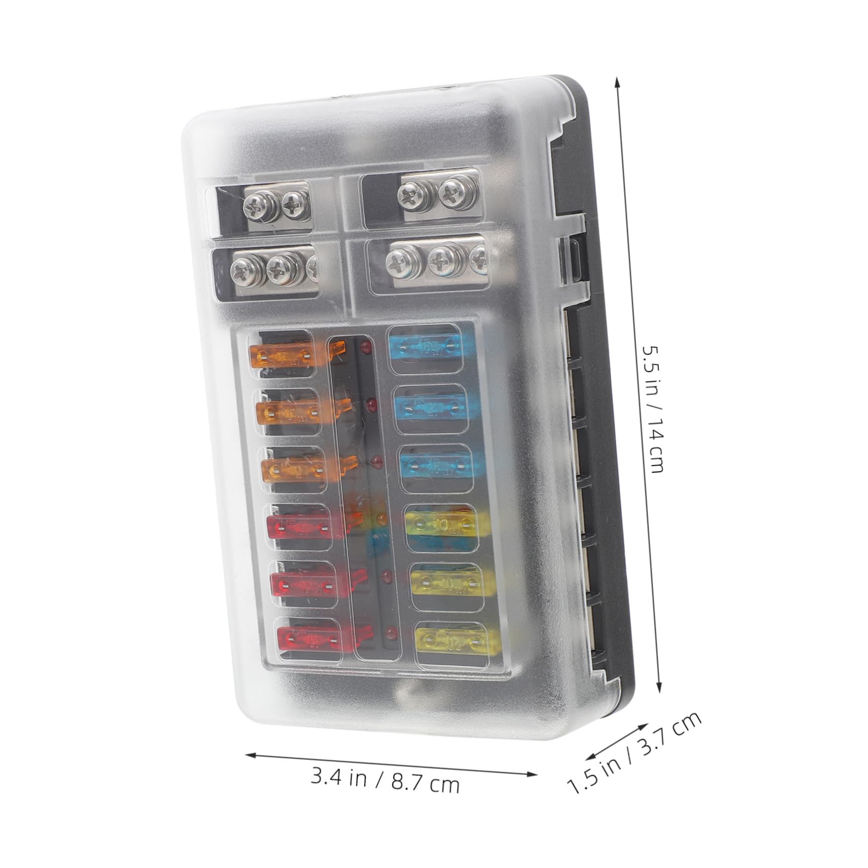 Amosfun 100a Scatola Fusibili Vie per Auto Blocco Fusibili Circuito del Veicolo Sostituzione Scatola per Auto Camper Yacht