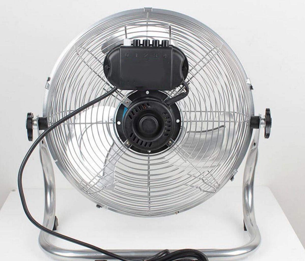 Ventilador de suelo industrial de alta velocidad, circulador de aire ajustable para gimnasio, cocina, hogar, uso comercial, metal cromado, 4 ajustes de velocidad de 14 pulgadas