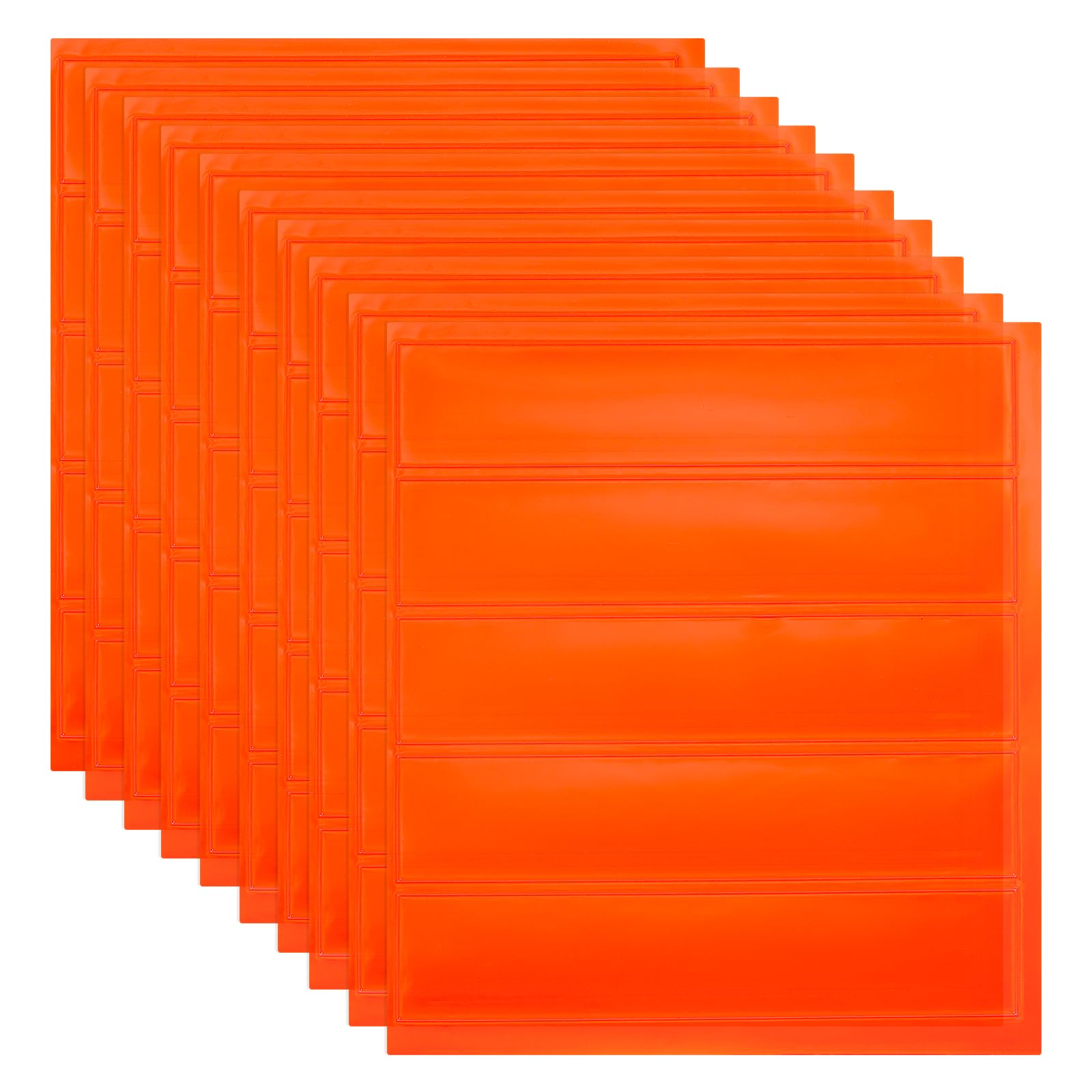 PATIKIL Hard Hat Reflective Stickers, (5 x 6 Inch, Orange Red) (50 Pcs), Retro Reflective Safety Tape Durable Adhesive Helmet Stickers, Suit for - Hard Hats/Helmets/Mailboxes