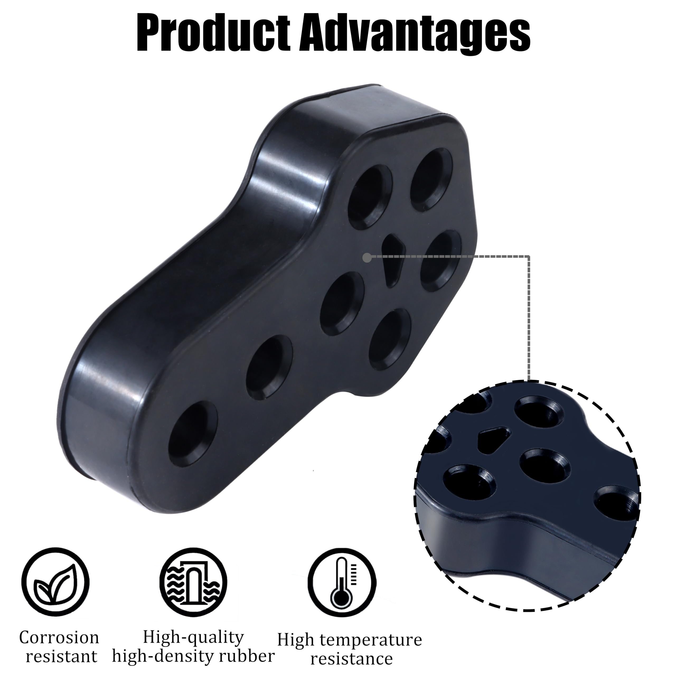 4 Pezzi 11.7mm Foro EPDM 4 Fori Gancio Di Scarico Ammortizzatore Marmitta Regolabile Per Tubo Di Scarico,Universale Staffa Di Scarico Per La Maggior Parte Delle Auto Camion SUV (4 Pezzi - 6