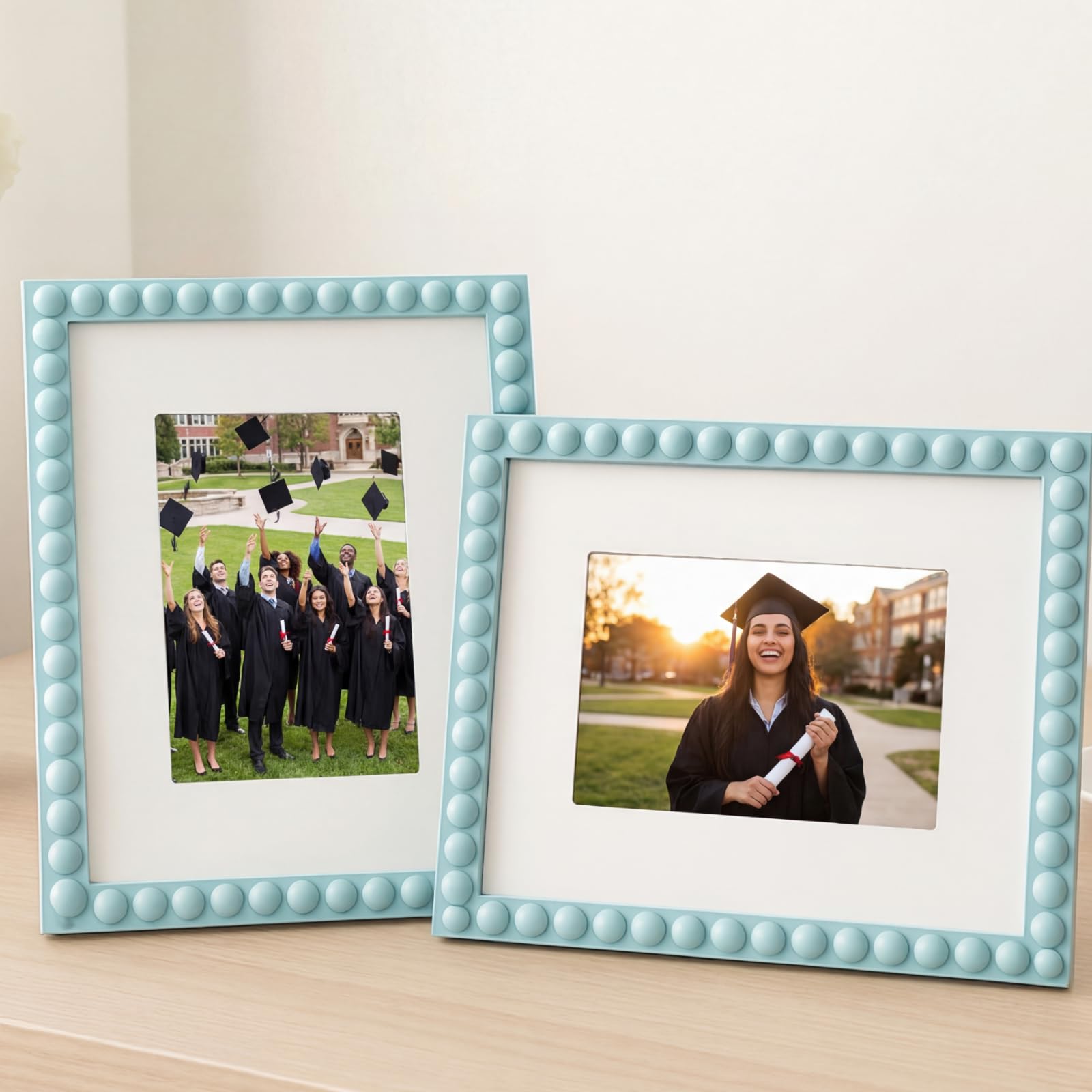 Cadre photo perles bleu pour immortaliser vos mariages et anniversaires sur vos murs