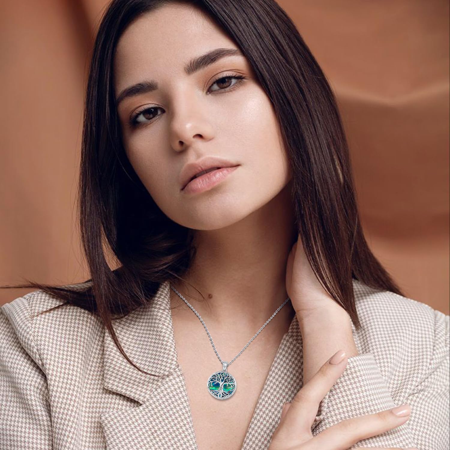 Lebensbaum Kette,925 Sterling Silber Baum des Lebens Anhänger Halskette Keltischer Knoten Baum des Lebens Schmuck Geschenke für Damen Mädchen