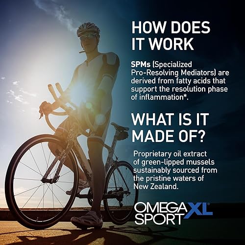 Miniatura 5 de OmegaXL Suplemento deportivo extra fuerte de recuperación muscular y suplemento de apoyo respiratorio, mejora DOMS y ROM, aceite de mejillón de