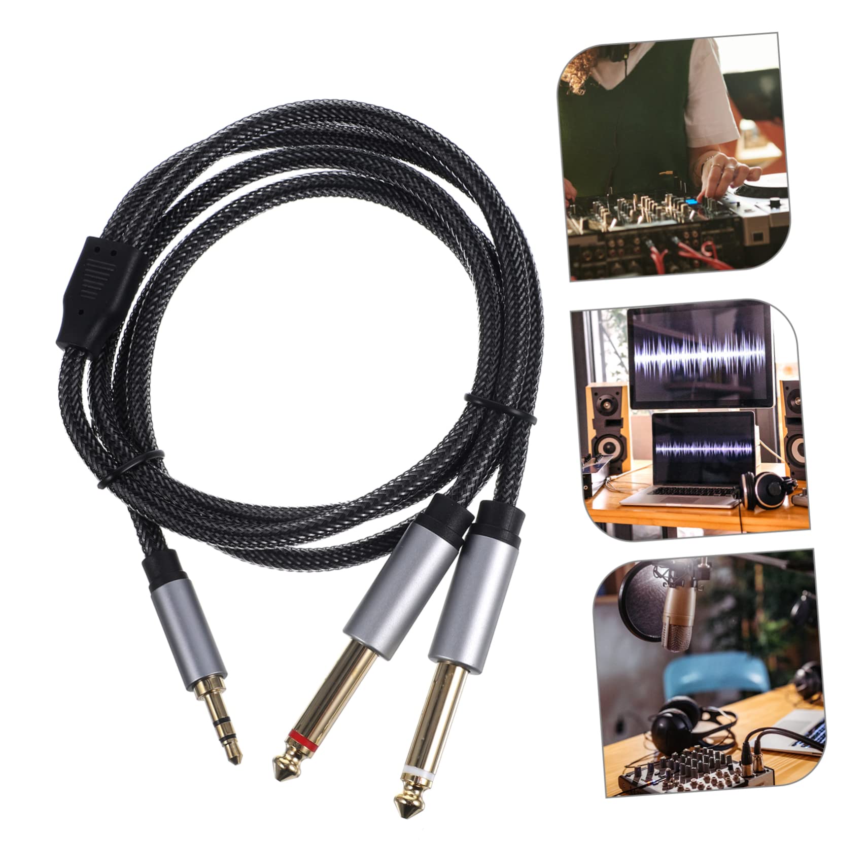 Uonlytech 5piezas Cable De Audio TRS De Adaptador Divisor Estéreo para CD Multimedia y Sistemas De Sonido