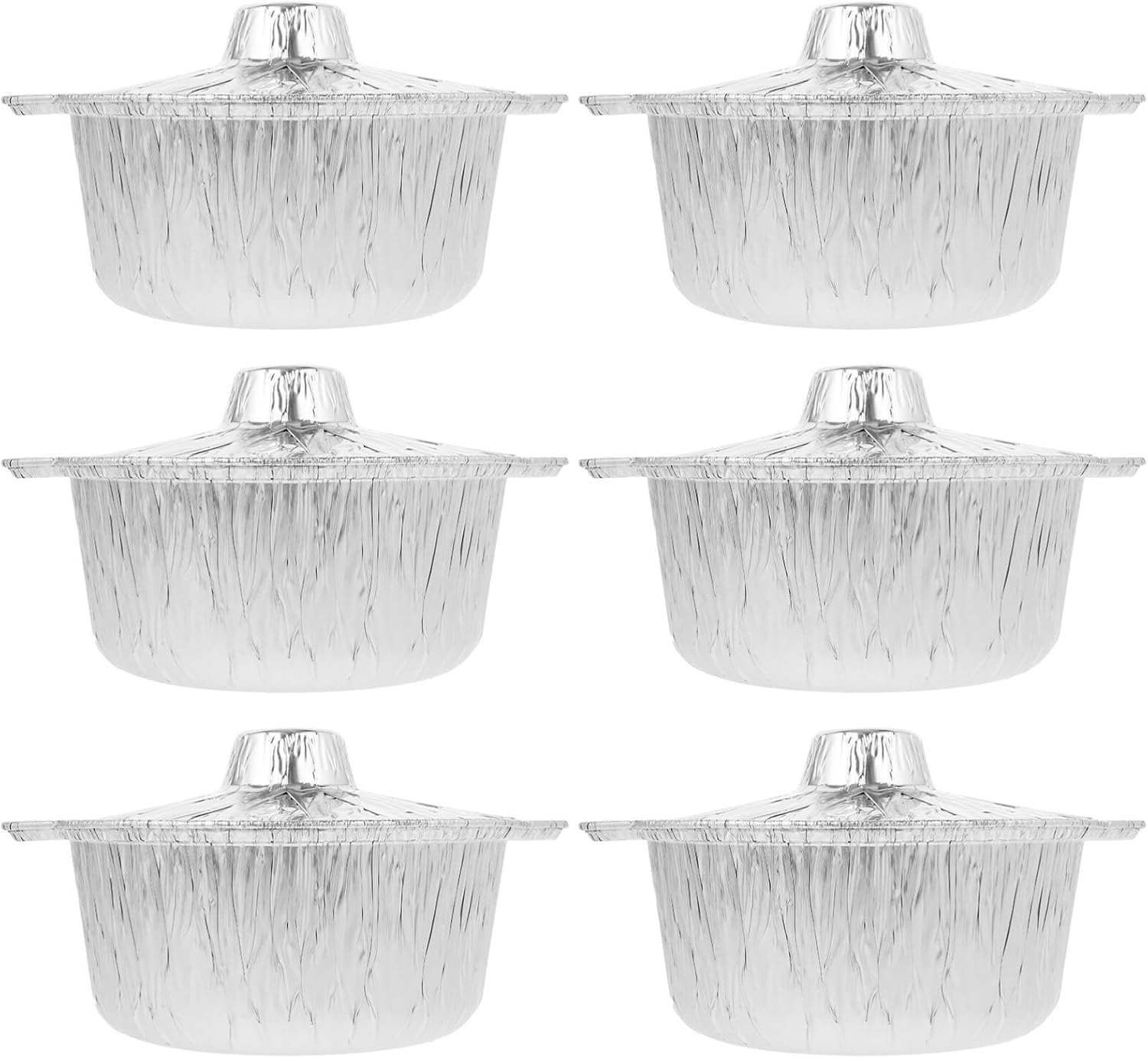 BESTonZON 6pcs Round Aluminum Foil Pans With Lids 8Inch