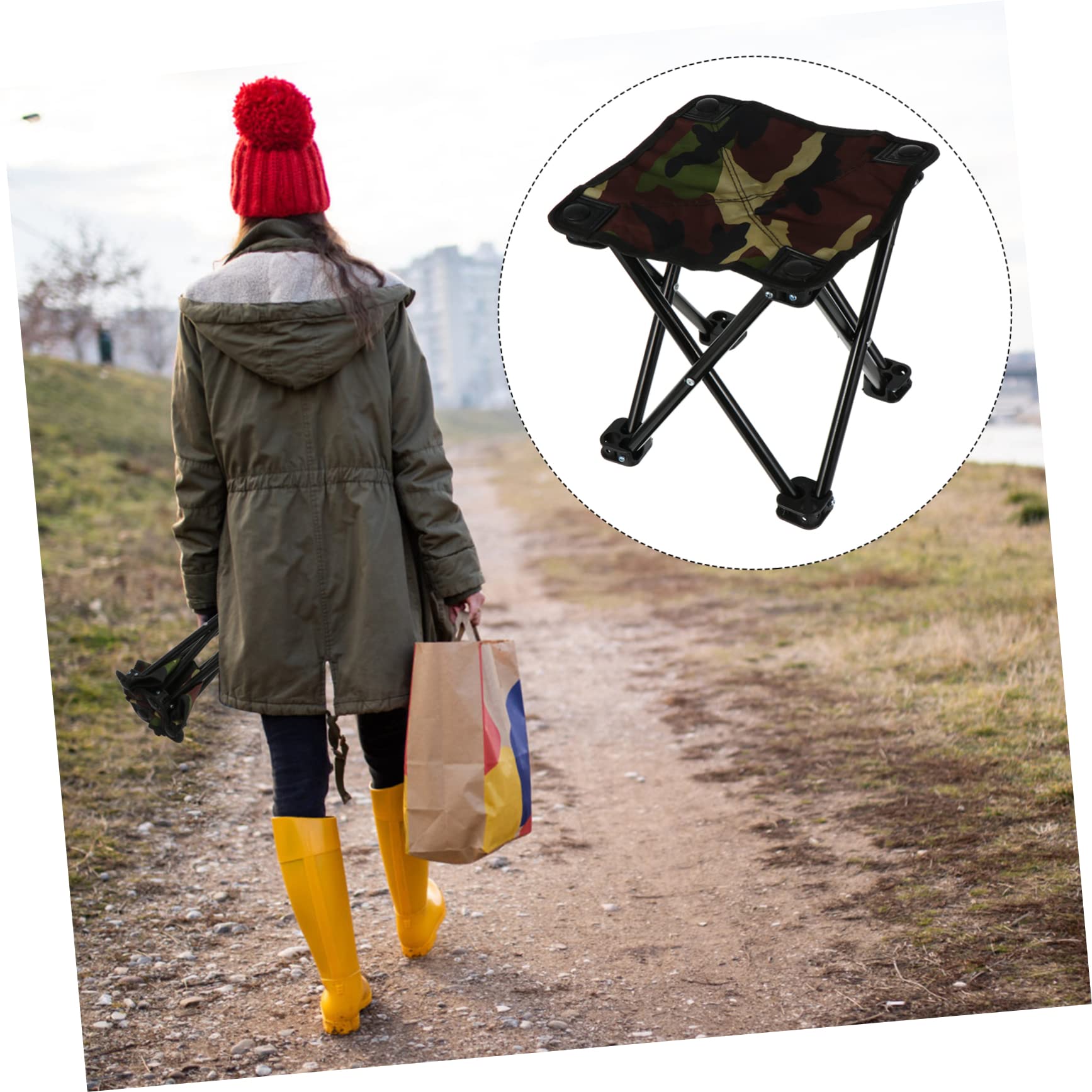 2 Pezzi Sgabello Pieghevole da Pesca Sedia Portatile Sgabello da Spiaggia Sgabello Collassabile Sgabello Pieghevole a Scomparsa Sillas Plegables Mini Sgabello Sgabello da