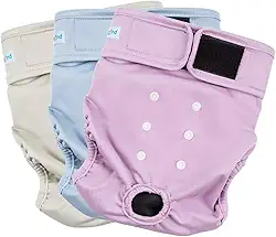 Paw Legend Fraldas laváveis reutilizáveis para cães fêmeas para aquecer fraldas para cachorros fêmeas (pacote com 3, PP)