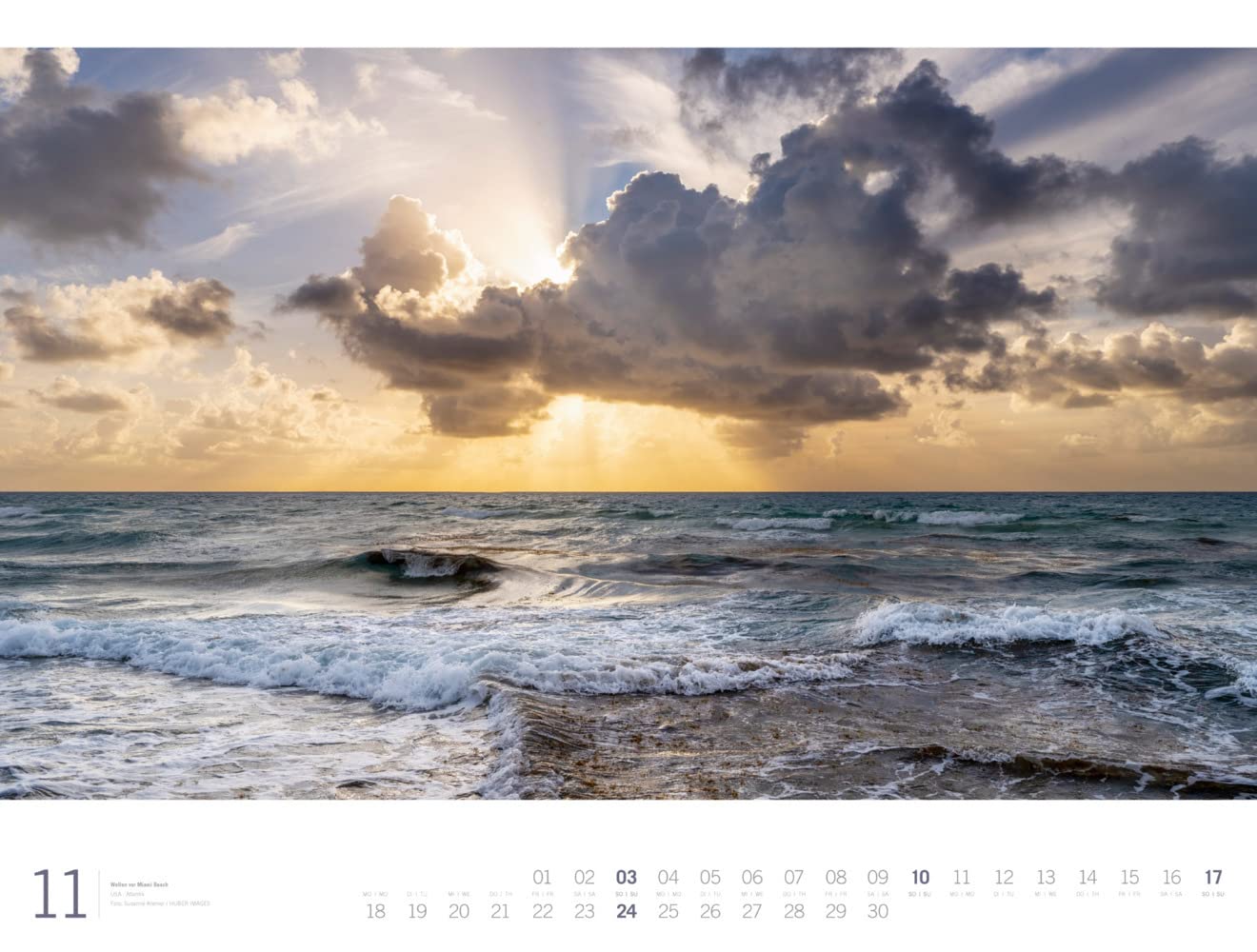 Meer - Ackermann Gallery Kalender 2024, Wandkalender im Querformat (66x50 cm) - Großformat-Kalender / Hochwertiger Panorama-Kalender Küste und Strand