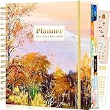 FLYING EAGLE 2026 Planner Weekly and Monthly, Jan-Dec 2026 8.3 x 9.3 Inch Hardcover Spiral Bound, 13 Tabs and Pocket, Daily Planner​ for Women, Perfect 2026 Yearly Calendar Planner, Forest