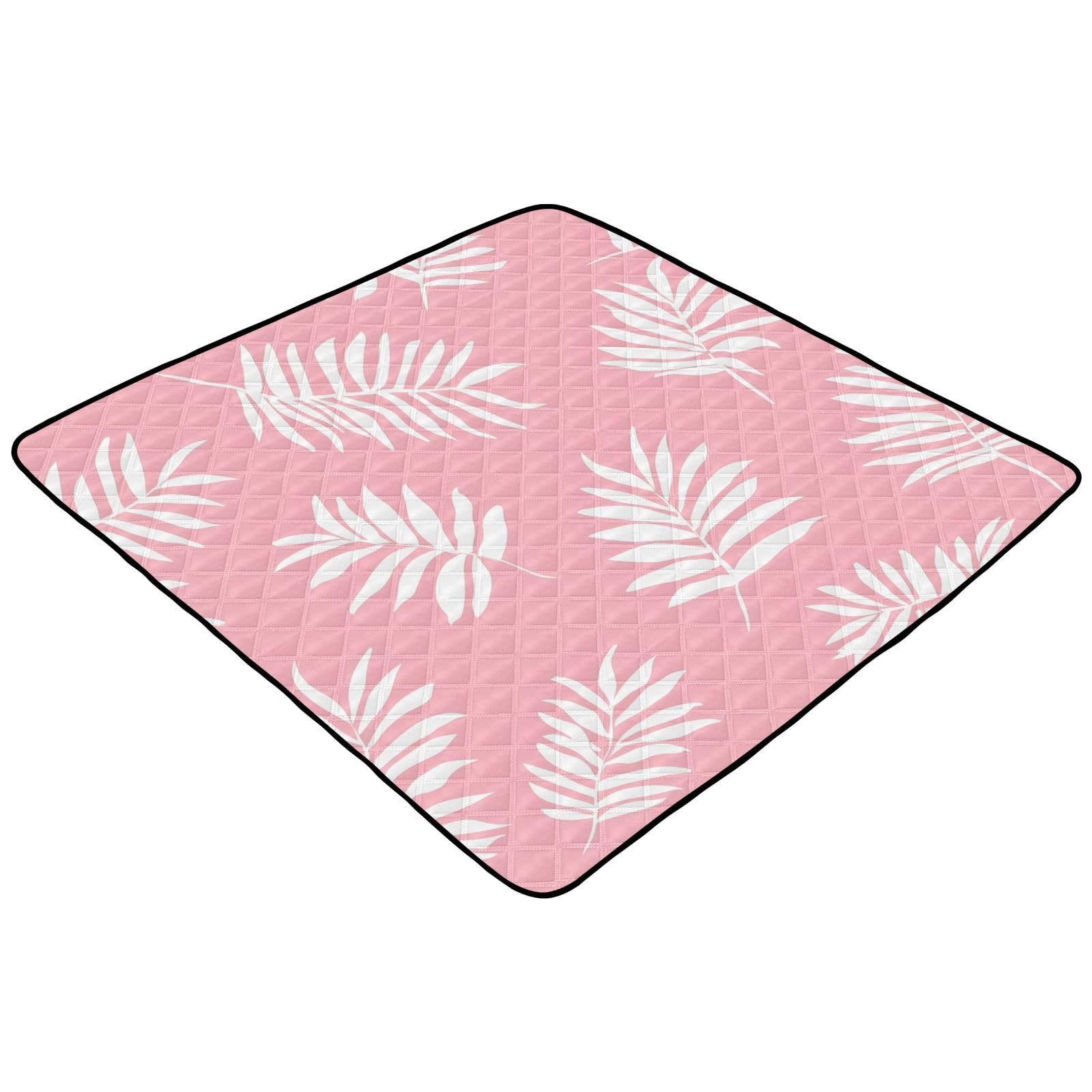 BOESI Graffiti Palm Leaf Pattern Baby Play Mat, 50“ X 50” Washable Folding Crawling Mat, Baby Floor Mat, Soft, Thick, Non-Slip