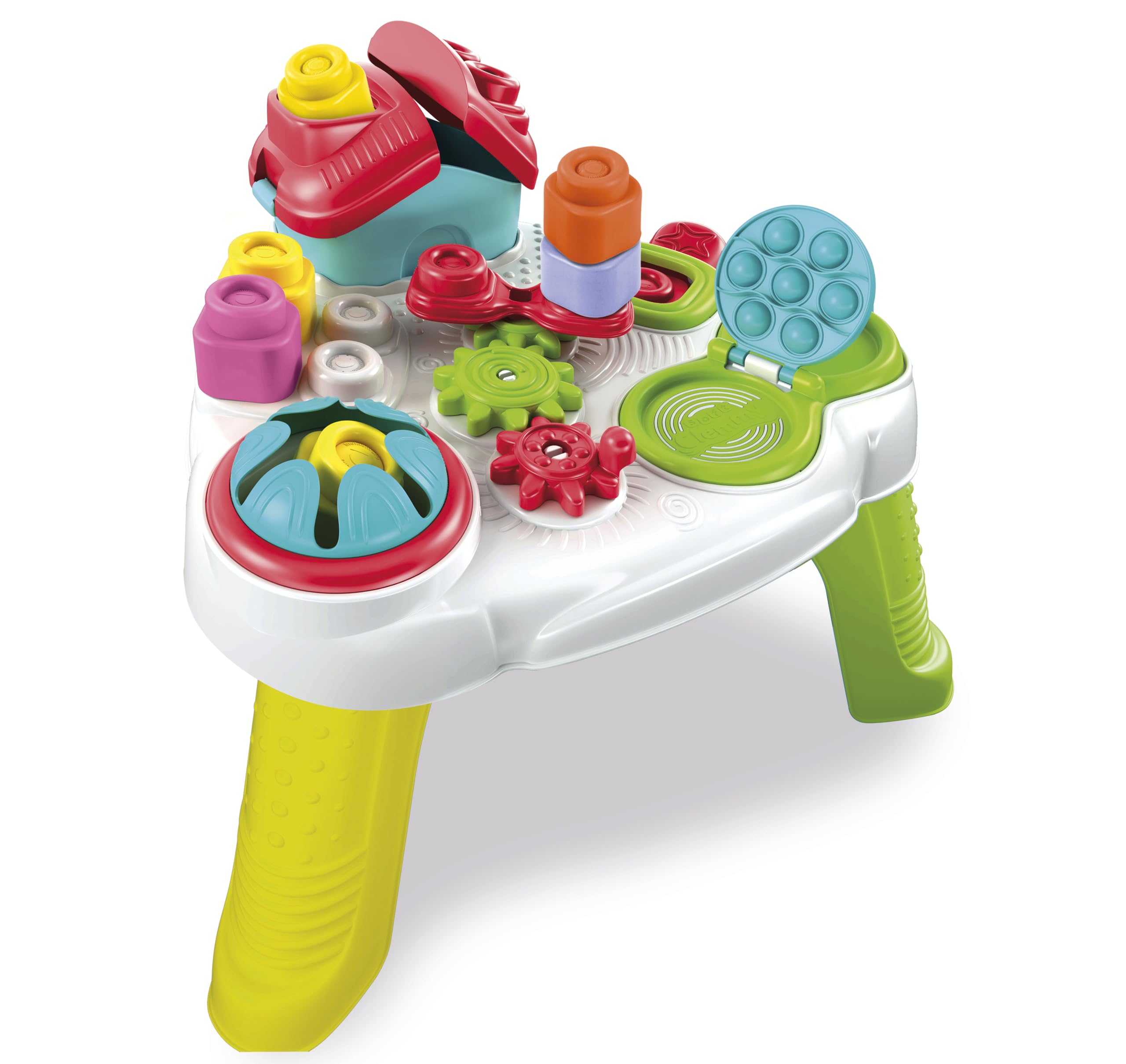 Clementoni Soft Clemmy - Touch & Play Sensory Table, Tavolino Bambini 10-36 Mesi, 10 Mattoncini per Costruzioni, Gioco Prima Infanzia Made in Italy per Stimolare i Sensi dei più Piccoli, 17704