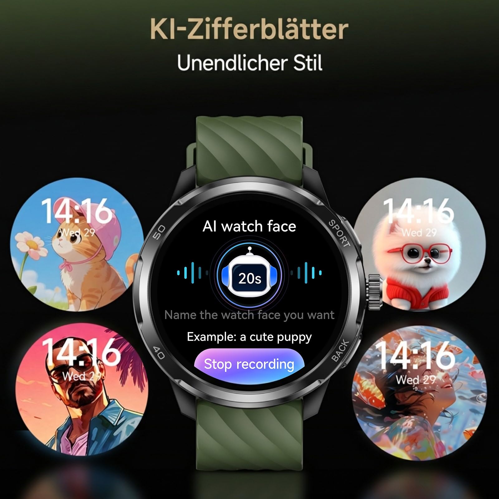 Ulefone Armor Watch Pro Smartwatch Herren,IP68 Militär Wasserdicht Fitnessuhr mit GPS/Kompass/ChatGPT/Bluetooth Anrufe,Sportuhr 100+ Sportmodi, 24/7 Herzfrequenz,Schlafmonitor für Android IOS