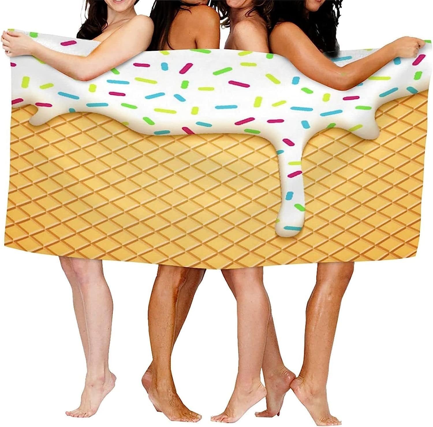 Toallas De Playa, 3D Helado De Dibujos Animados Microfibra Toalla De Baño, Suave Toalla Viaje Y Toalla Piscina Toalla para Niños, para Uso Diario por Adolescentes Niños Y Adultos Regalo 150-7G7G+A5I