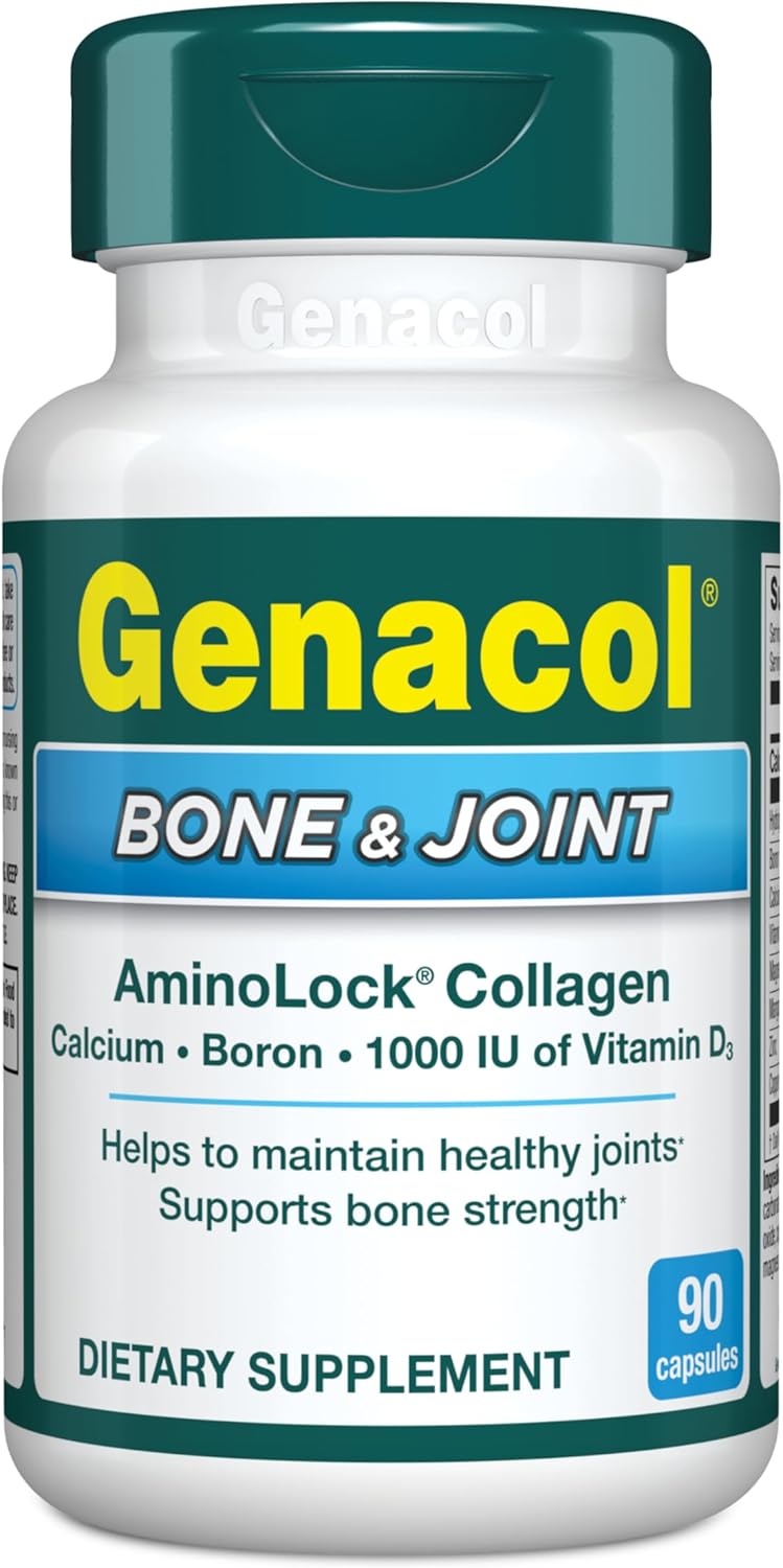 Genacol Bone & Joint – Calcium, Vitamin D3, Boron & Ultra-Hydrolyzed Collagen, Health Supplement, Supports Bone Strength, 90 Capsules (30-Day Supply)