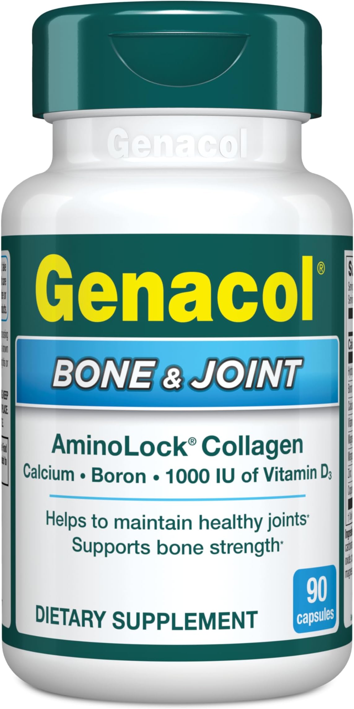 Genacol Bone & Joint – Calcium, Vitamin D3, Boron & Ultra-Hydrolyzed Collagen, Bone & Joint Vitamins, 90 Capsules (30-Day Supply)