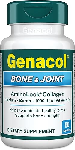Genacol Huesos y articulaciones: calcio, vitamina D3, boro y colágeno ultrahidrolizado, suplemento de salud, apoya la fuerza ósea, 90 cápsulas