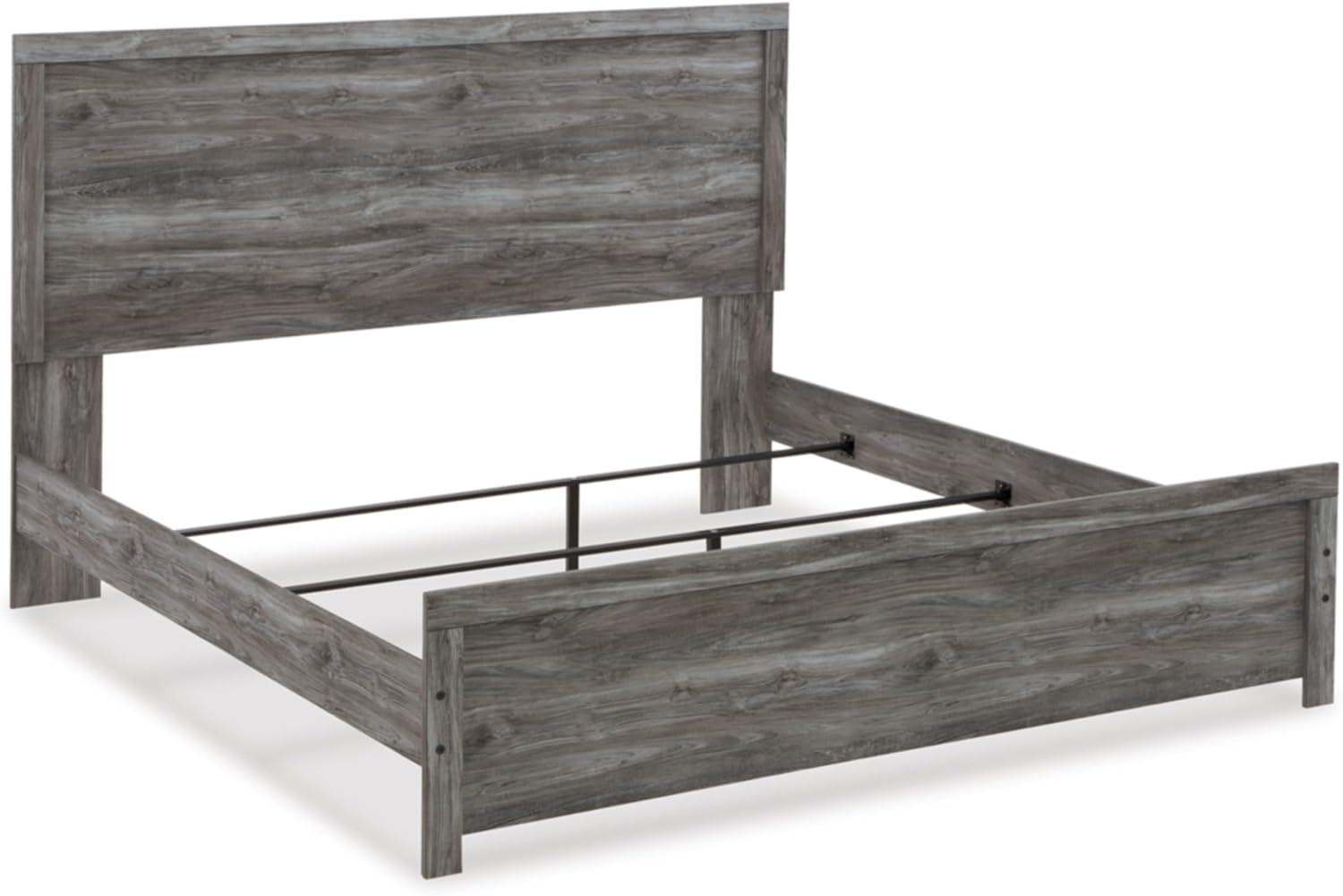Signature Design by Ashley Bronyan Contemporary King Panel Bed with Metal Slats, Foundation or Box Spring Needed, Gray